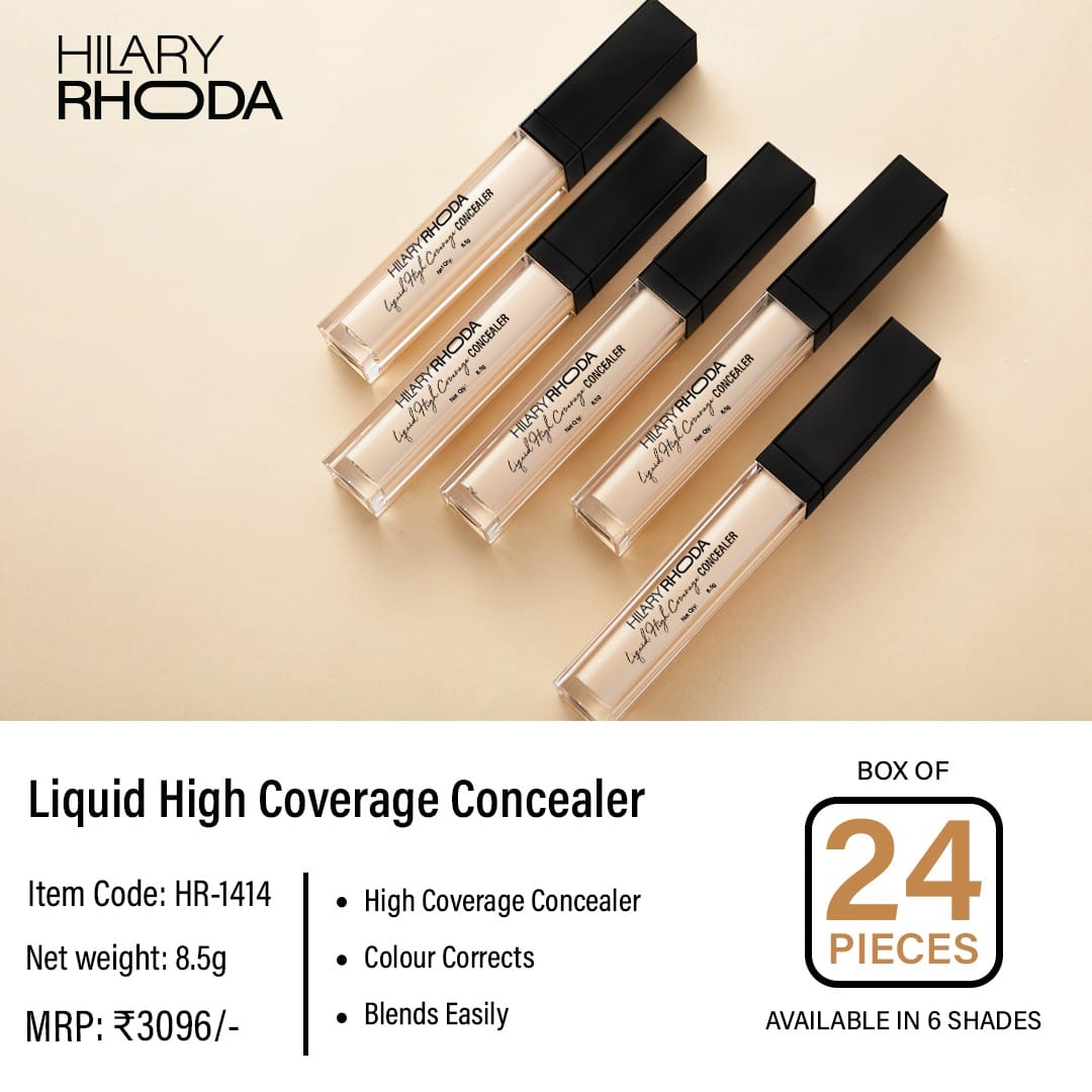 Hilary Rhoda LIQUID CONCEALER HIGH COVERAGE CONCEALER , HR-1414-4 Concealer (LIGHT, 8.5 ml)